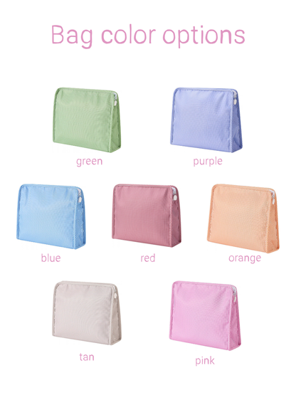 Embroidered Large Zipper Bag