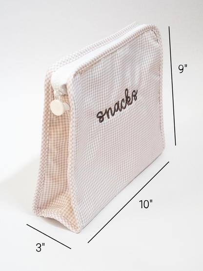 Embroidered Large Zipper Bag