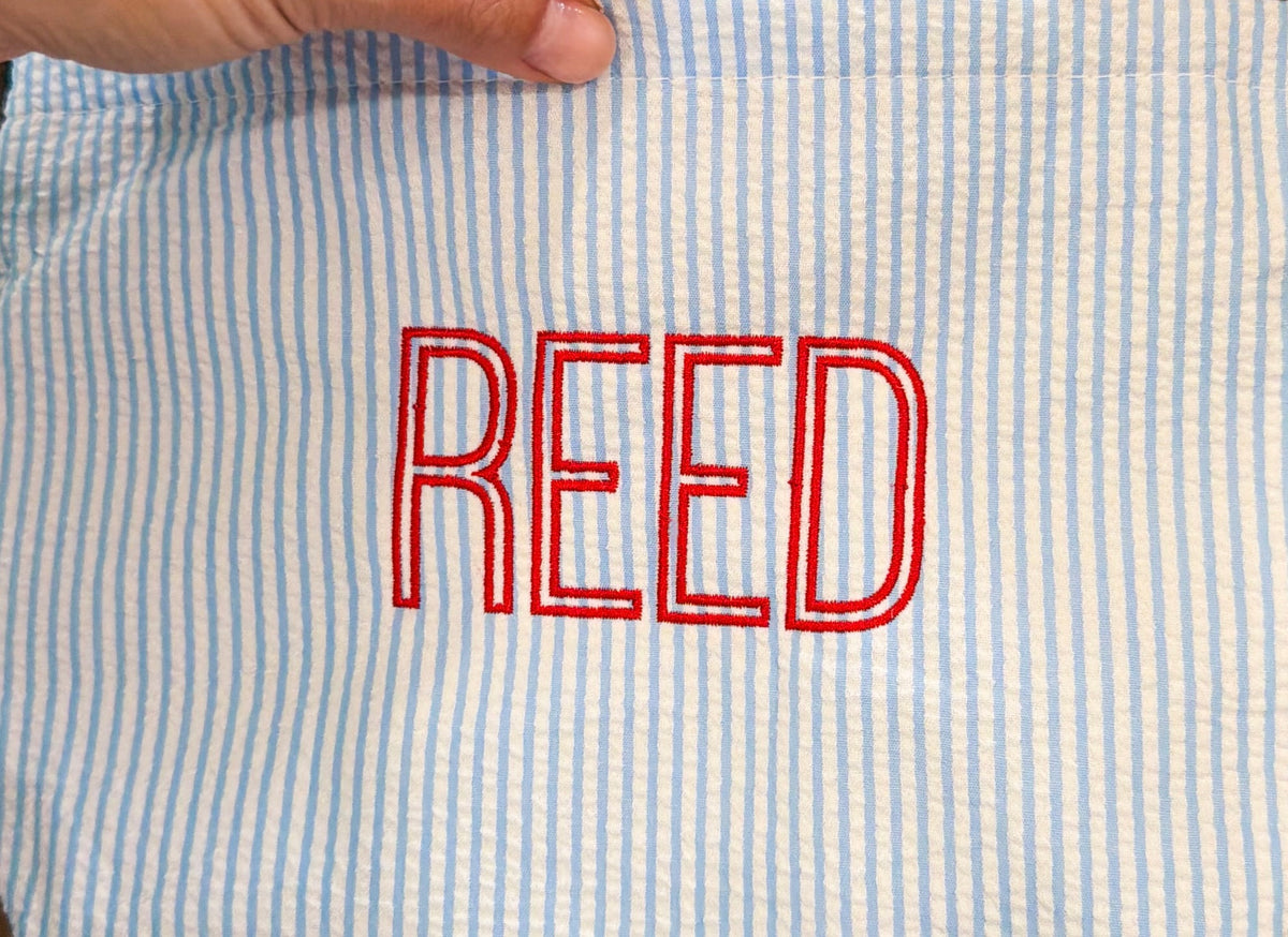 Embroidered Large Zipper Bag