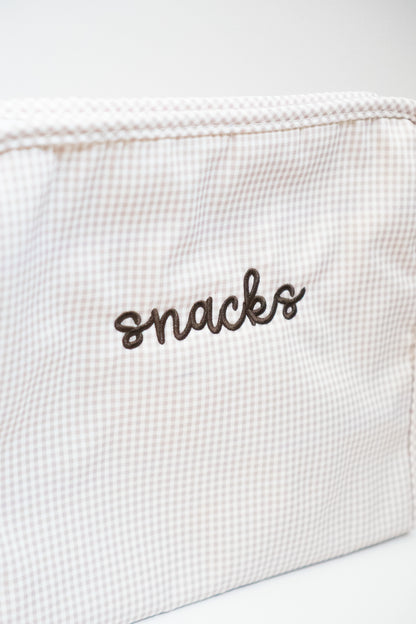 Embroidered Large Zipper Bag
