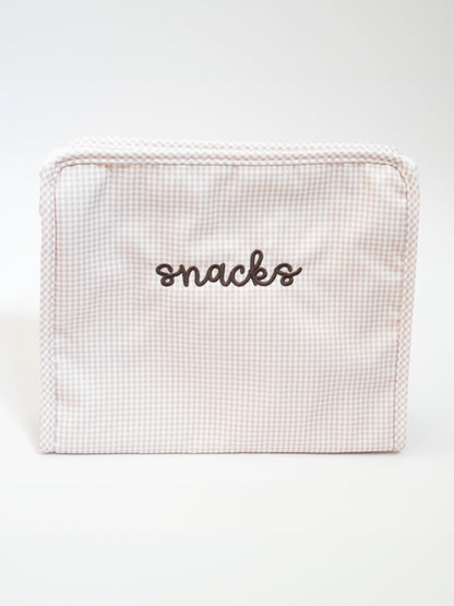 Embroidered Large Zipper Bag
