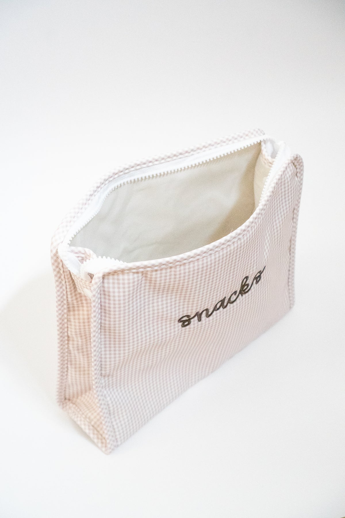 Embroidered Large Zipper Bag