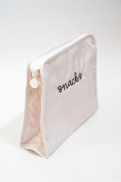Embroidered Large Zipper Bag