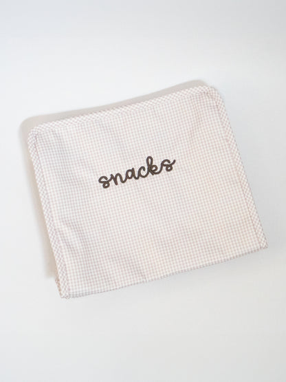 Embroidered Large Zipper Bag